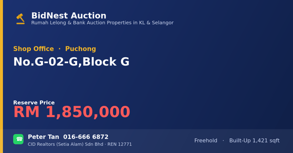 Shop Office · No. G-02-G, Block G