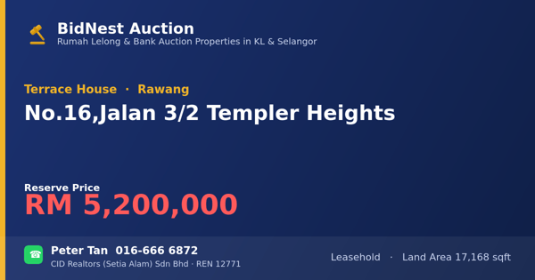排屋 · No. 16, Jalan 3/2 Templer Heights