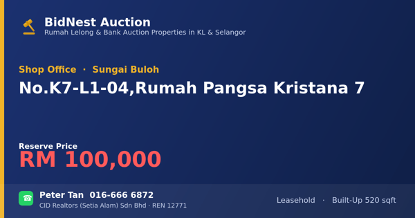 Kedai Pejabat · No. K7-L1-04, Rumah Pangsa Kristana 7