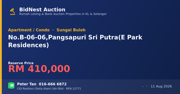 Apartmen / Kondo · No. B-06-06, Pangsapuri Sri Putra (E Park Residences)