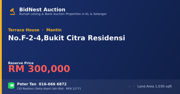 Terrace House · No. F-2-4, Bukit Citra Residensi