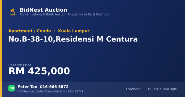 Apartmen / Kondo · No. B-38-10, Residensi M Centura