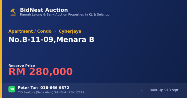 Apartment / Condo · No. B-11-09, Menara B