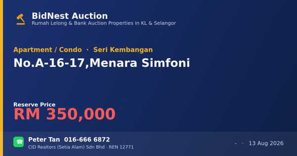 Apartment / Condo · No. A-16-17, Menara Simfoni