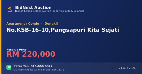 Apartment / Condo · No. KSB-16-10, Pangsapuri Kita Sejati