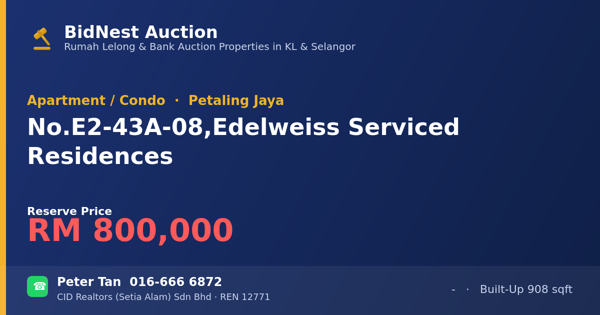 Apartmen / Kondo · No. E2-43A-08, Edelweiss Serviced Residences