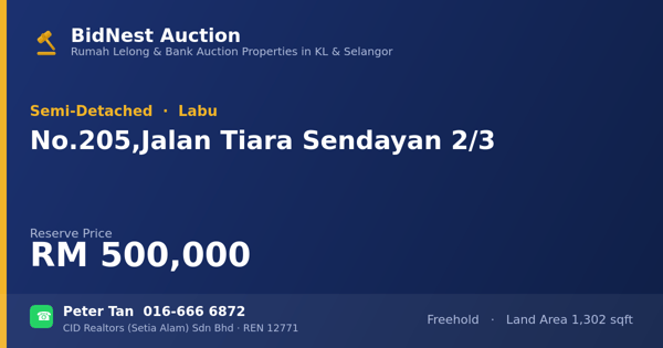 Semi-D · No. 205, Jalan Tiara Sendayan 2/3