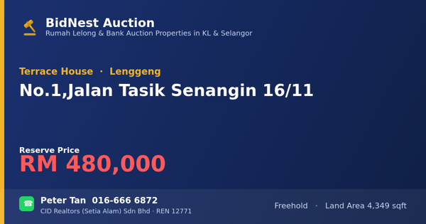 Terrace House · No. 1, Jalan Tasik Senangin 16/11