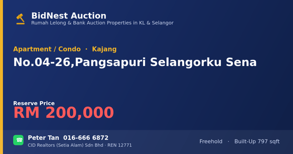 Apartmen / Kondo · No. 04-26, Pangsapuri Selangorku Sena
