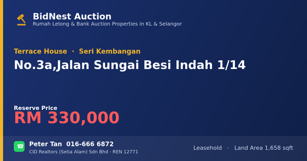 Terrace House · No. 3a, Jalan Sungai Besi Indah 1/14