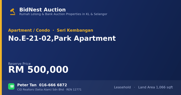 Apartmen / Kondo · No. E-21-02, Park Apartment