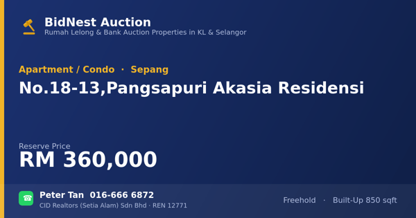 Apartmen / Kondo · No. 18-13, Pangsapuri Akasia Residensi