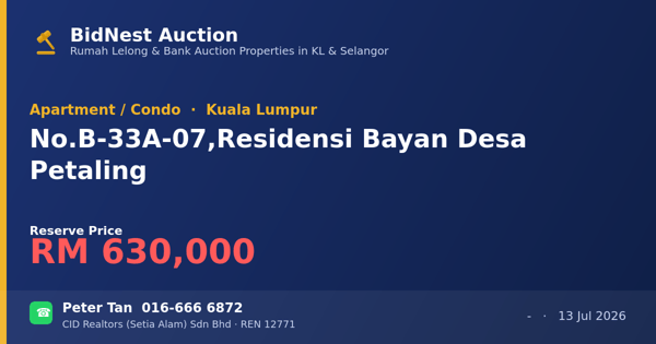 公寓 · No. B-33A-07, Residensi Bayan Desa Petaling