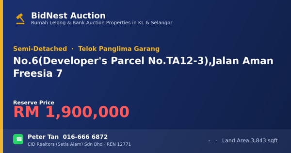 Semi-Detached · No. 6 (Developer's Parcel No. TA12-3), Jalan Aman Freesia 7