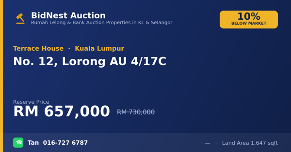 Rumah Teres · No. 12, Lorong AU 4/17C
