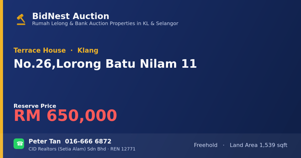 Terrace House · No. 26, Lorong Batu Nilam 11