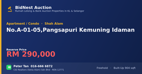 Apartment / Condo · No. A-01-05, Pangsapuri Kemuning Idaman