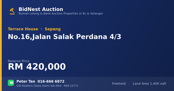 Rumah Teres · No. 16, Jalan Salak Perdana 4/3