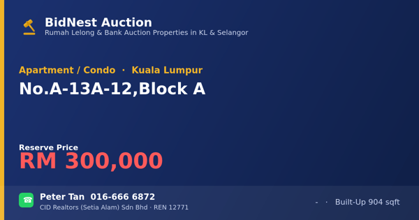 Apartment / Condo · No. A-13A-12, Block A