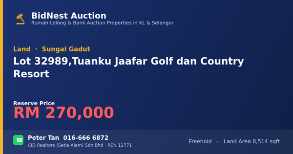 土地 · Lot 32989, Tuanku Jaafar Golf dan Country Resort