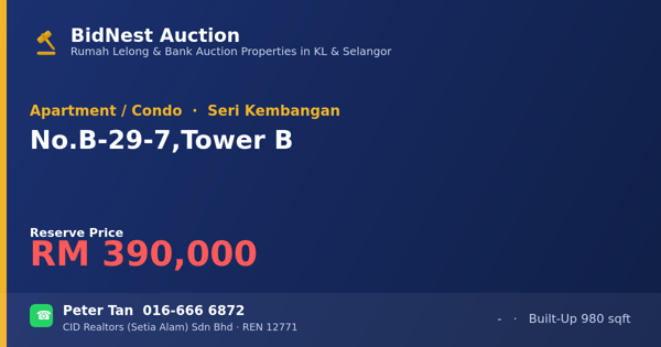Apartment / Condo · No. B-29-7, Tower B
