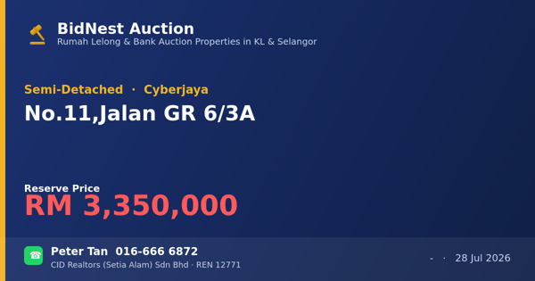 Semi-Detached · No. 11, Jalan GR 6/3A