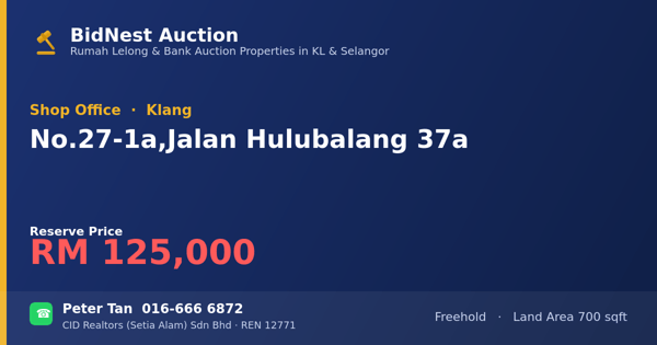 Kedai Pejabat · No. 27-1a, Jalan Hulubalang 37a
