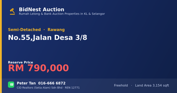 Semi-Detached · No. 55, Jalan Desa 3/8