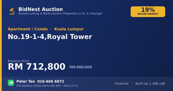 Apartmen / Kondo · No. 19-1-4, Royal Tower