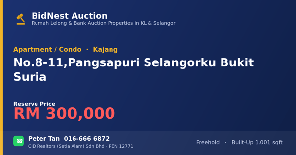 Apartment / Condo · No. 8-11, Pangsapuri Selangorku Bukit Suria