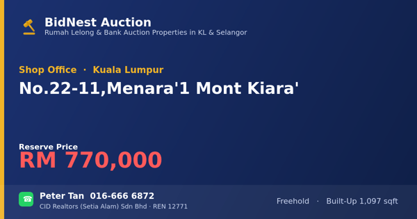 Shop Office · No. 22-11, Menara '1 Mont Kiara'
