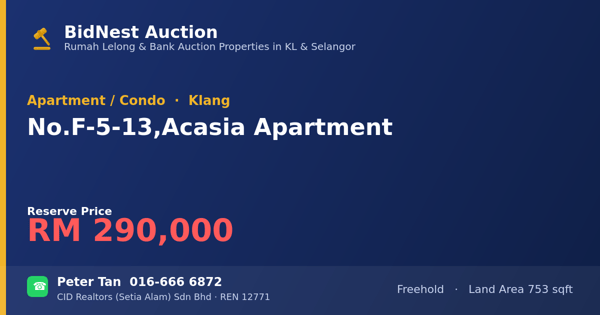 Apartment / Condo · No. F-5-13, Acasia Apartment
