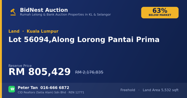 Tanah · Lot 56094, Along Lorong Pantai Prima