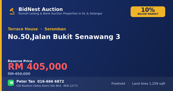 Terrace House · No. 50, Jalan Bukit Senawang 3