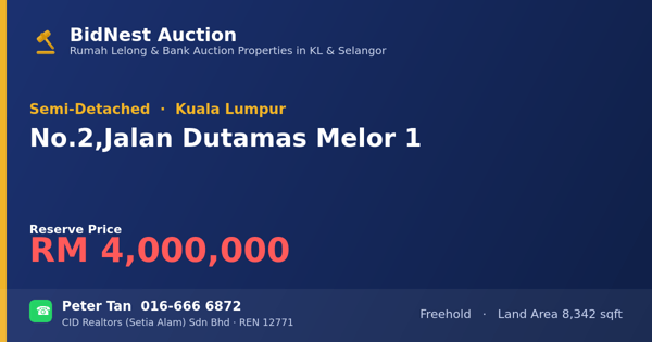 Semi-Detached · No. 2, Jalan Dutamas Melor 1