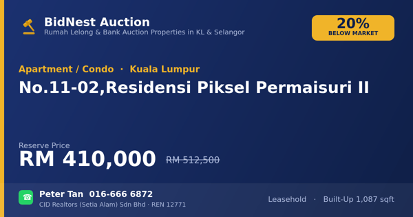 Apartmen / Kondo · No. 11-02, Residensi Piksel Permaisuri II