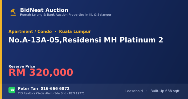 Apartment / Condo · No. A-13A-05, Residensi MH Platinum 2