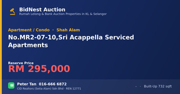 Apartment / Condo · No. MR2-07-10, Sri Acappella Serviced Apartments