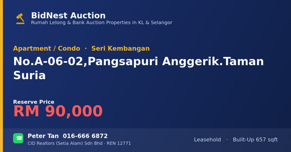 Apartment / Condo · No. A-06-02, Pangsapuri Anggerik. Taman Suria