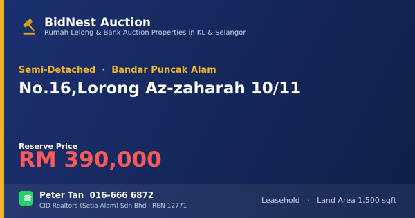 Semi-Detached · No. 16, Lorong Az-zaharah 10/11