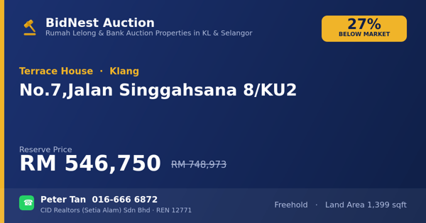 Terrace House · No. 7, Jalan Singgahsana 8/KU2