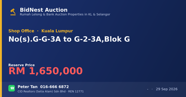 Kedai Pejabat · No(s). G-G-3A to G-2-3A, Blok G