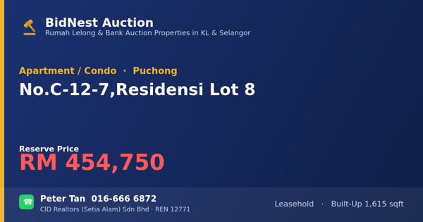 Apartment / Condo · No. C-12-7, Residensi Lot 8