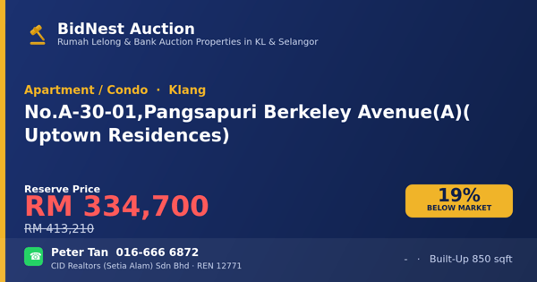 Apartmen / Kondo · No. A-30-01, Pangsapuri Berkeley Avenue (A) (Uptown Residences)