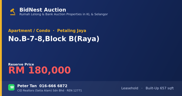 Apartment / Condo · No. B-7-8, Block B (Raya)