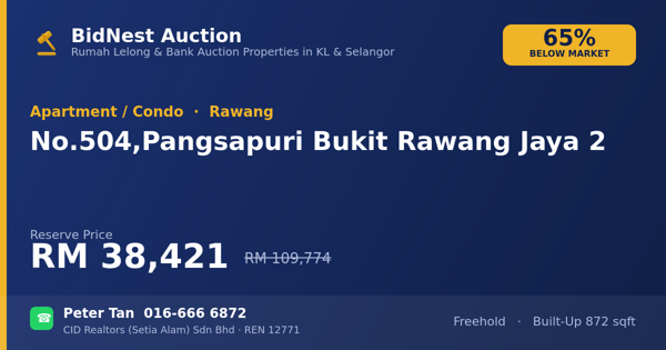 Apartmen / Kondo · No. 504, Pangsapuri Bukit Rawang Jaya 2