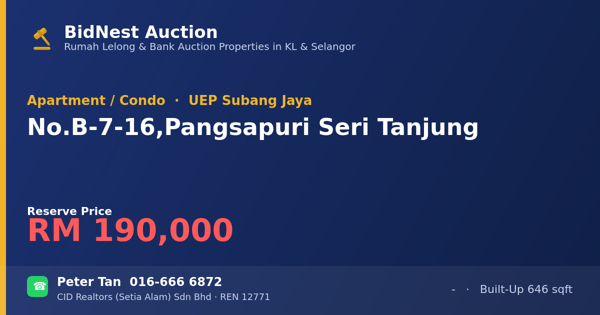 Apartment / Condo · No. B-7-16, Pangsapuri Seri Tanjung