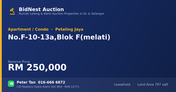 Apartmen / Kondo · No. F-10-13a, Blok F (melati)