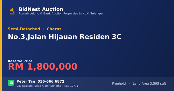 Semi-D · No. 3, Jalan Hijauan Residen 3C