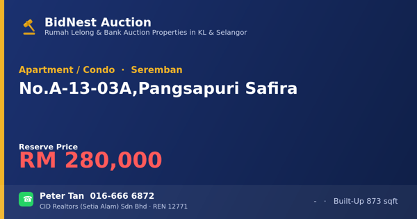 Apartment / Condo · No. A-13-03A, Pangsapuri Safira